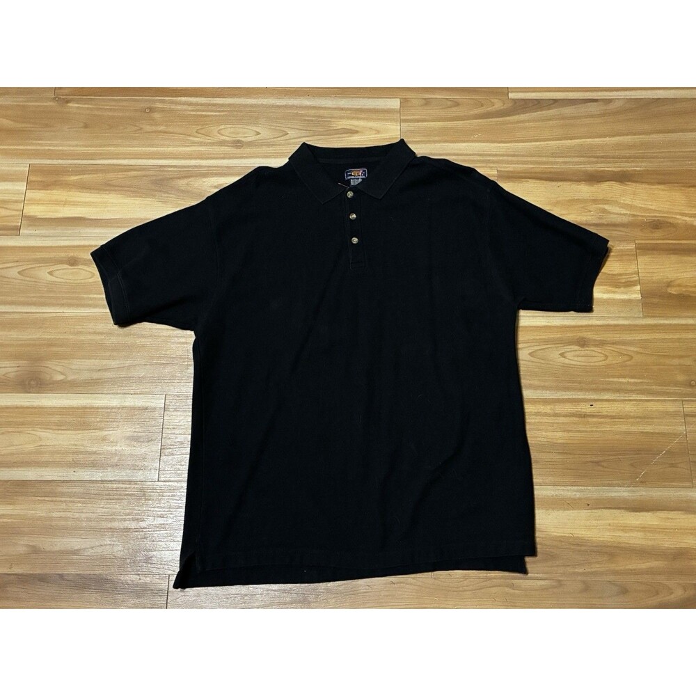 Route 66 Polo Shirt Men’s Large Black Short Sleeve Cotton Blend Casual